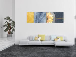 Obraz - Tvary a květ (170x50 cm)