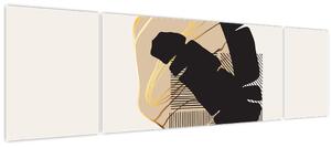 Obraz - Abstrakce s tropickými listy N⁰4 (170x50 cm)