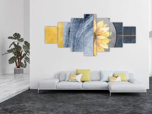 Obraz - Tvary a květ (210x100 cm)