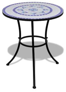VidaXL Bistro stolek modrý a bílý 60 cm mozaika