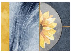 Obraz - Tvary a květ (70x50 cm)
