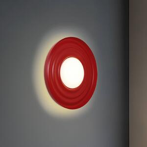 Nástěnné LED svítidlo Lindby Waves, kov, červené, kulaté