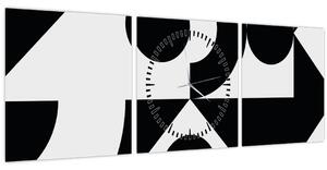Obraz - Geometrická abstrakce N⁰1 (s hodinami) (90x30 cm)