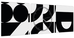 Obraz - Geometrická abstrakce N⁰2 (s hodinami) (90x30 cm)