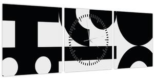 Obraz - Geometrická abstrakce N⁰3 (s hodinami) (90x30 cm)