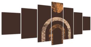 Obraz - Oranžové oblouky N⁰1 (210x100 cm)
