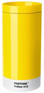 Žlutý kovový cestovní hrnek Pantone Yellow 012 430 ml