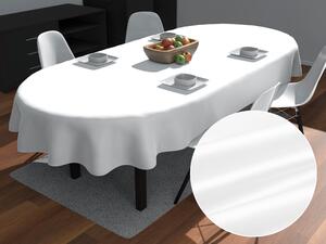 Biante Saténový oválný ubrus polyesterový Satén LUX-040 Bílý 50x100 cm