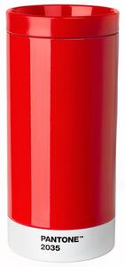 Červený kovový cestovní hrnek Pantone Red 2035 430 ml