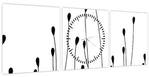 Obraz - Grafická louka N⁰1 (s hodinami) (90x30 cm)