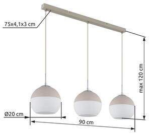 Závěsné svítidlo 3x E27 písková, opálová IP20 GLOBO lighting RAGUSA 15999-3H