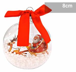 Ozdoba na vánoční stromeček, koule se Santa Clausem, 8cm