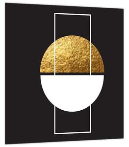 Obraz - Abstrakce zlatá a černá N⁰1 (30x30 cm)