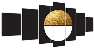 Obraz - Abstrakce zlatá a černá N⁰1 (210x100 cm)