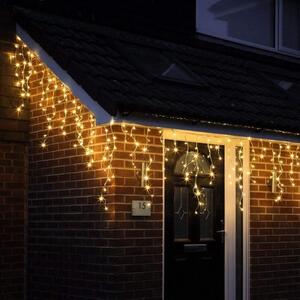 Venkovní LED vánoční závěs, 7mm LED - Teplá bílá, se záblesky, 3m až 10m Délka osvětelné části + délka přívodního kabelu a počet LED: 3m+1.5m, 138 LED