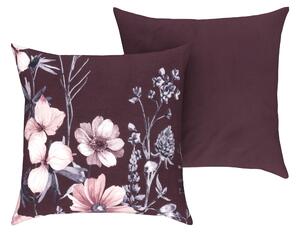 LIVARNO home Potah na polštář, 50 x 60 cm, 2 kusy (květiny / lila fialová) (100375107002)