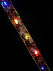 Vánoční stuha s LED osvětlením, 3m, na baterie Barva: Červená