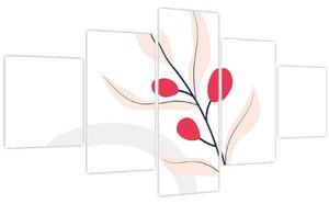 Obraz - Růžová florální abstrakce N⁰3 (125x70 cm)
