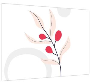 Obraz - Růžová florální abstrakce N⁰3 (70x50 cm)