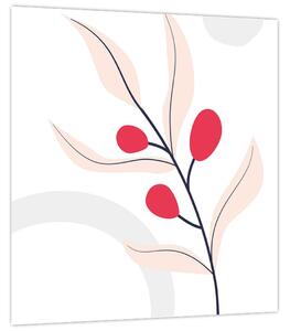 Obraz - Růžová florální abstrakce N⁰3 (30x30 cm)