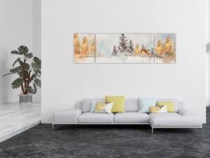 Obraz - Akvarelový les (170x50 cm)