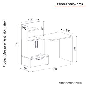 PC stolek Pandora (bílá + ořech). 1089131