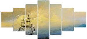 Obraz - Malba loď na moři (210x100 cm)