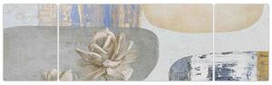 Obraz - Malba s květy a texturami (170x50 cm)