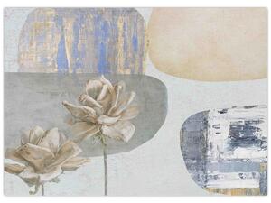 Obraz - Malba s květy a texturami (70x50 cm)
