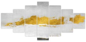 Obraz - Zlaté a šedé tahy (210x100 cm)