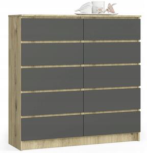 Komoda K120 10SZ - dub artisan/grafit