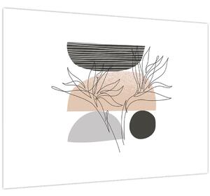 Obraz - Line art květiny N⁰2 (70x50 cm)