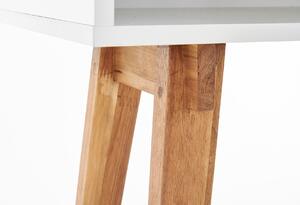 Moderní skandinávský psací stůl Bílý Dřevěné nohy MERE