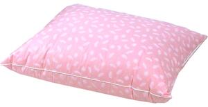 Péřový polštář 40x40 cm růžový s bílými peříčky