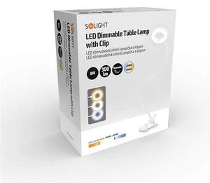 Solight WO66-W - LED stmívatelná lampička v bílé barvě se skřipcem, LED 8W, 3000K, 4000K, 5000K (Stmívatelná lampa na desku stolu s možností změny barvy světla)