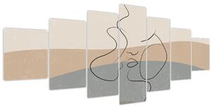Obraz - Line art polibek (210x100 cm)