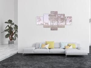 Obraz - Lesík, jednobarevný (125x70 cm)