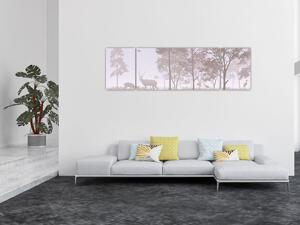 Obraz - Lesík, jednobarevný (170x50 cm)