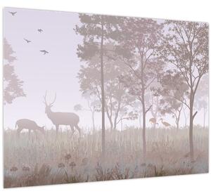 Obraz - Lesík, jednobarevný (70x50 cm)