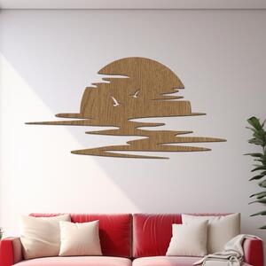 Dřevo života | Dřevěná dekorace na zeď ZÁPAD SLUNCE | Rozměry (cm): 40x20 | Barva: Ořech
