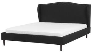 Manželská postel 180 cm COLLETTE (s roštem) (černá). 1007211