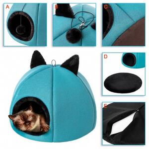 Budka pro kočku KITTY HEAD R1 modrá