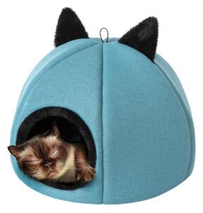 Budka pro kočku KITTY HEAD R1 modrá