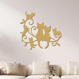 Dřevo života | Dřevěná dekorace na zeď Kočičky | Rozměry (cm): 37x40 | Barva: Bílá