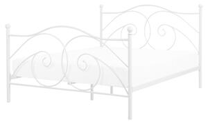 Manželská postel 160 cm DIROU (s roštem) (bílá). 1007237