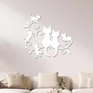 Dřevo života | Dřevěná dekorace na zeď Kočičky | Rozměry (cm): 55x60 | Barva: Bílá