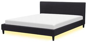 Manželská postel 180 cm FUTTI (s roštem a LED osvětlením) (černá). 1007255