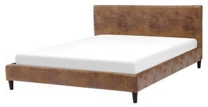 Manželská postel 160 cm FUTTI (s roštem) (hnědá). 1007256