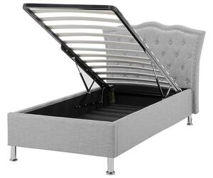 Jednolůžková postel 90 cm MATH (s roštem a úl. prostorem) (šedá). 1007362