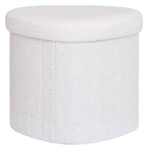 Taburet Medford, teddy, bílý, 42,5×36,5 cm – House Nordic